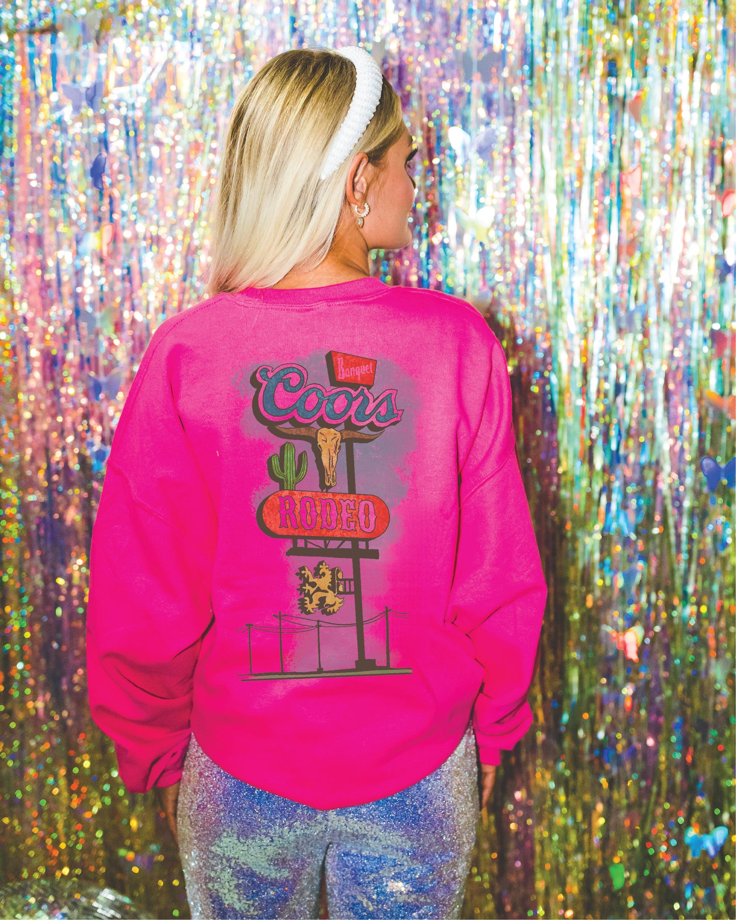 Coors Rodeo Pink Crewneck