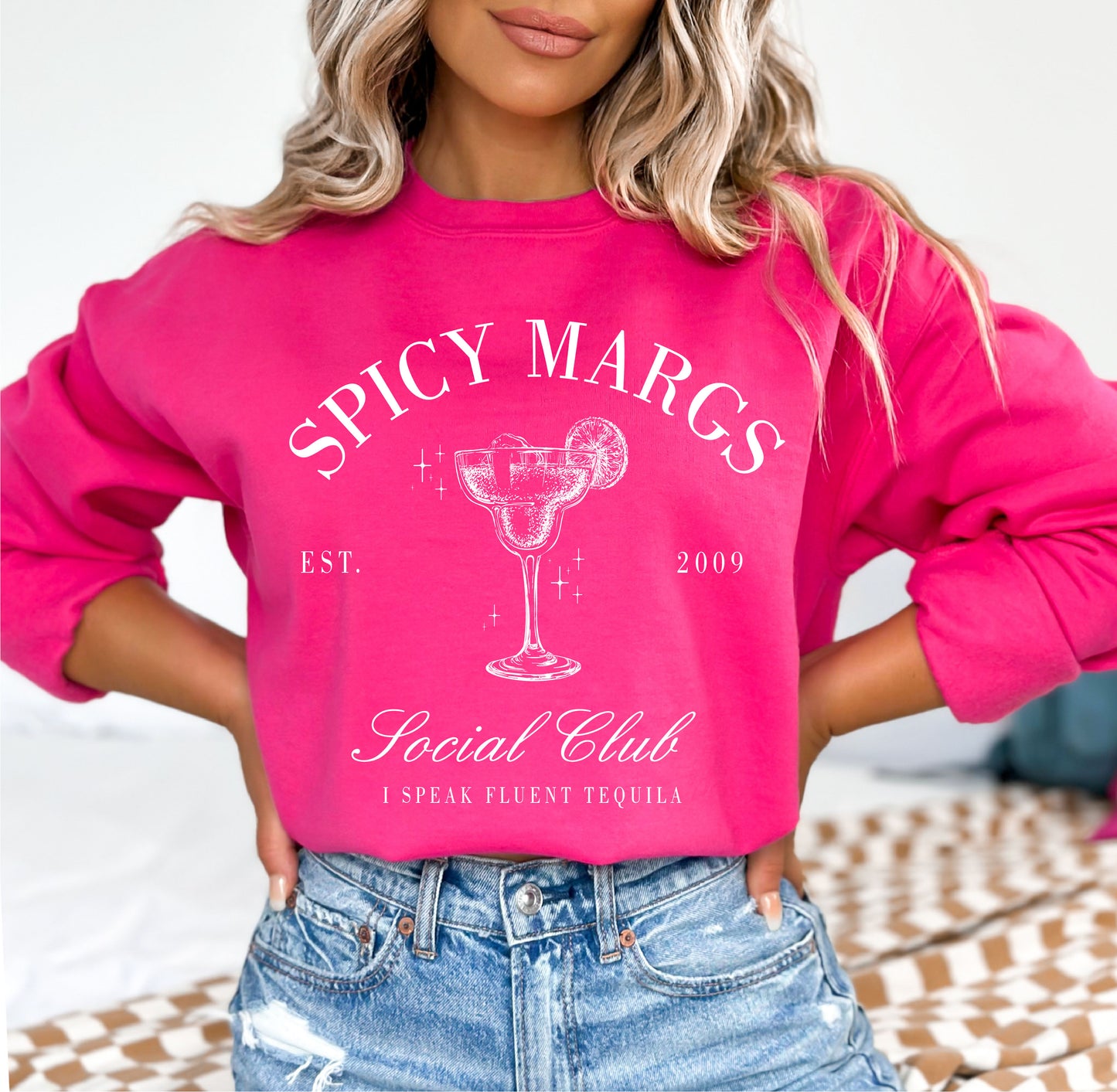 Spicy Margs Crewneck (Hot Pink)